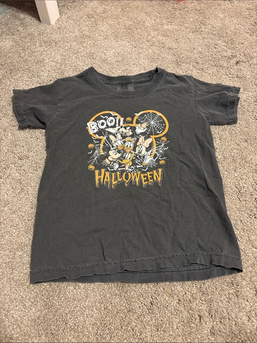 Disney Black Tee with Yellow & White Halloween Print